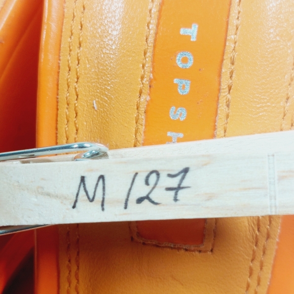 New Topshop Rocco strippy heeled wedge in orange M127 - Picture 16 of 16